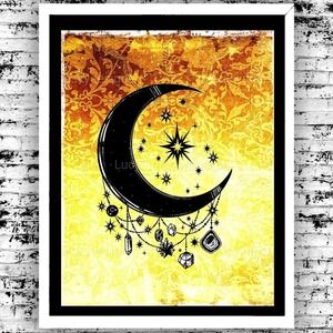 Gypsy Moon Colorful Celestial Art Print
